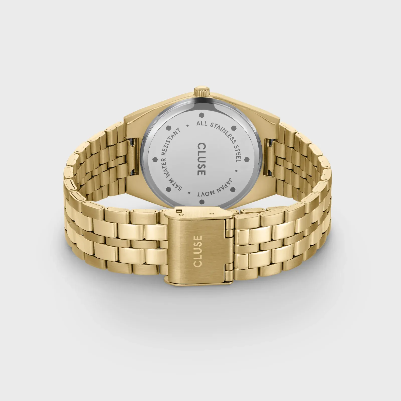 33mm Retro 70's Womens Quartz Watch With Green Dial & Gold Stainless Steel Link Band By CLUSE image