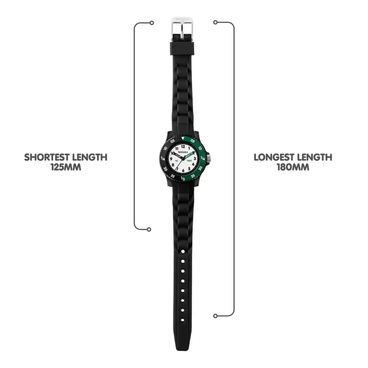 Time Teacher Black & Green Youth Quartz Watch With Silicone Strap By TIKKERS image
