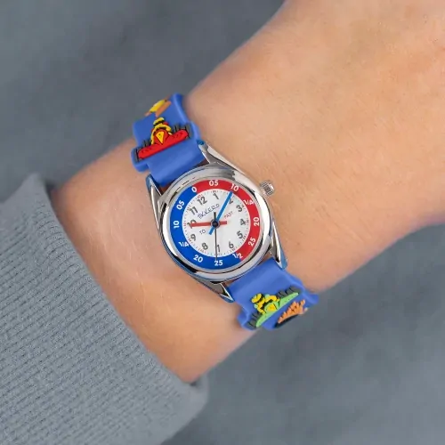 Time Teacher 3D Blue & Red Racing Car Kids Watch With Silicone Strap By TIKKERS image