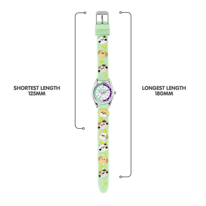 Time Teacher 3D Green Animals Kids Watch With Silicone Strap By TIKKERS image