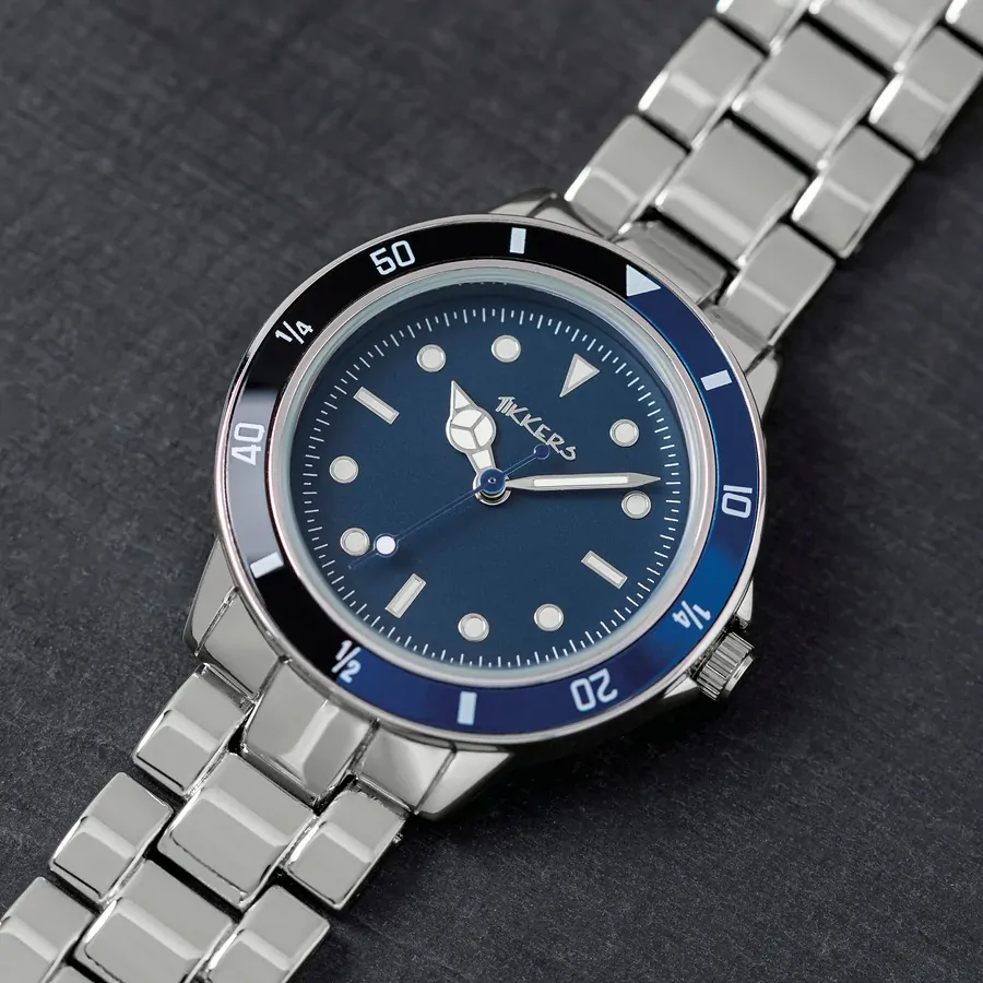 Blue Kids Watch With Silver Link Strap By TIKKERS image