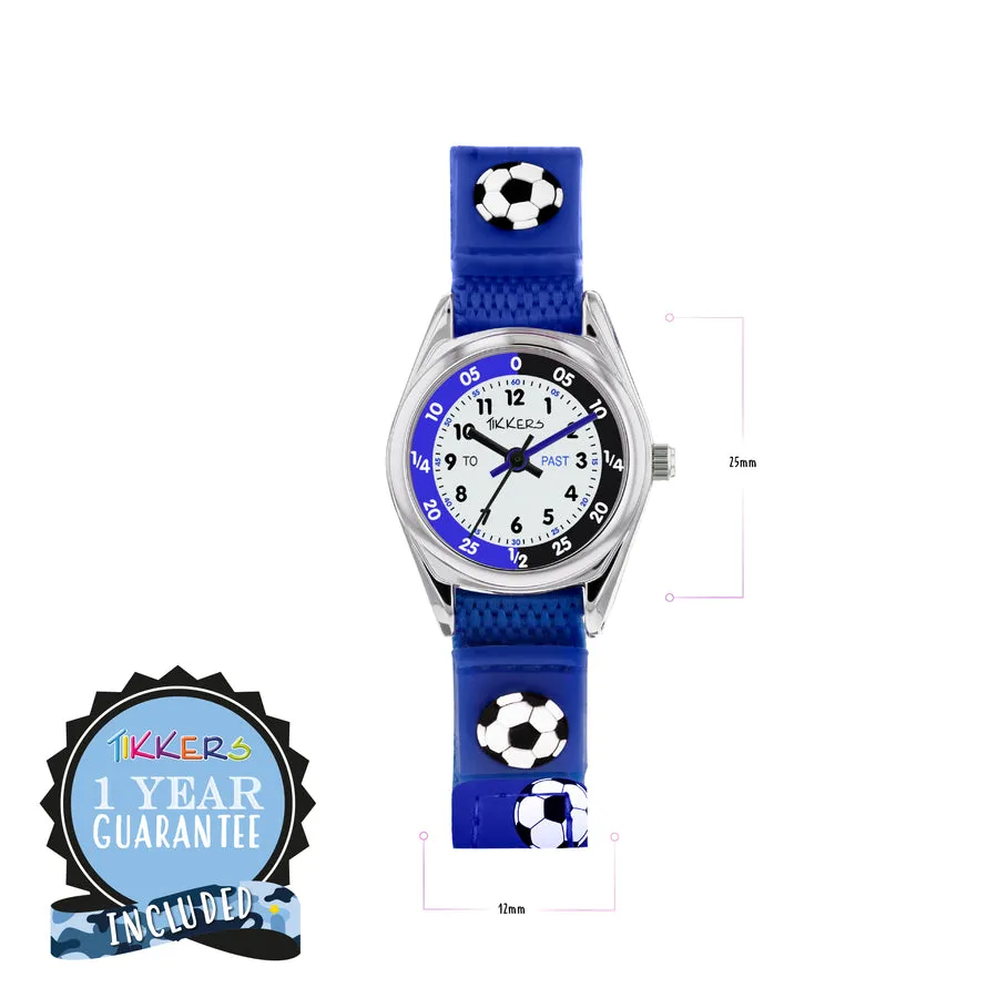 Time Teacher 3D Blue Football Kids Watch Gift Set With Wallet By TIKKERS image