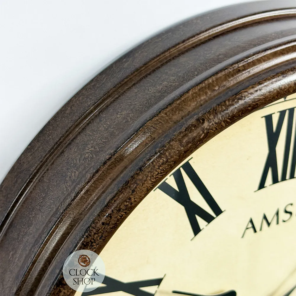 42cm Antique Style Round Wall Clock With Roman Numerals By AMS image