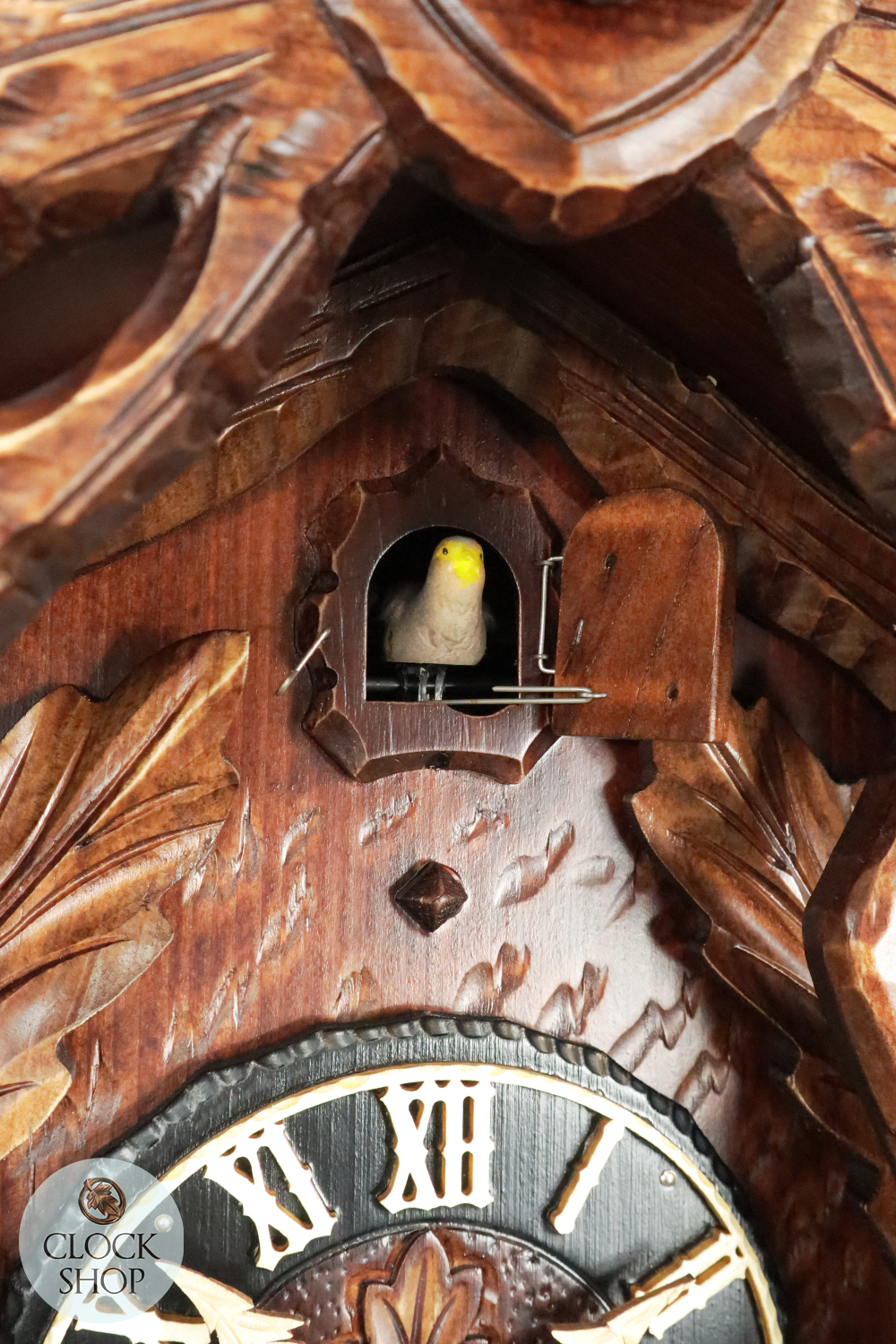 Hunting Scene With Boar Head 8 Day Mechanical Carved Cuckoo Clock 51cm By GERHARD SCHMIEDER image