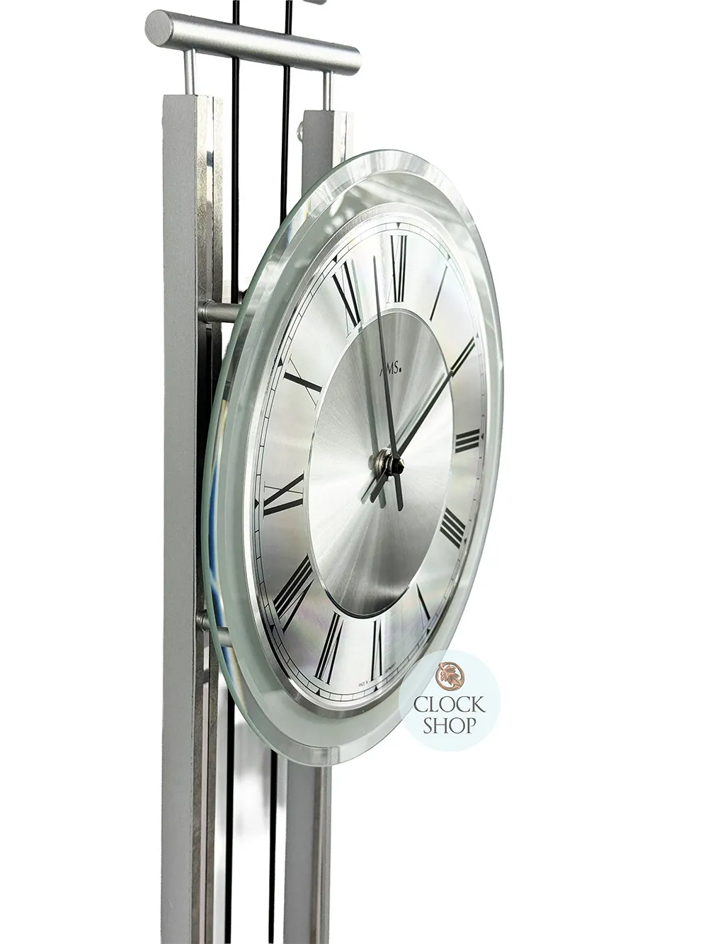 65cm Silver Pendulum Wall Clock With Westminster Chime By AMS image