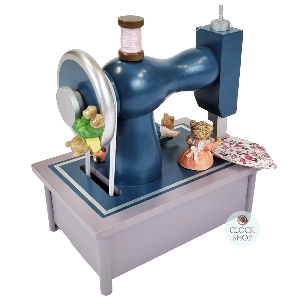 Sewing Machine Music Box With Moving Teddy Bears (It's A Small World