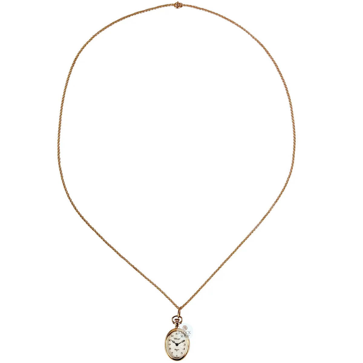 25mm Rose Gold Womens Oval Pendant Watch With Open Dial By CLASSIQUE (Arabic) image