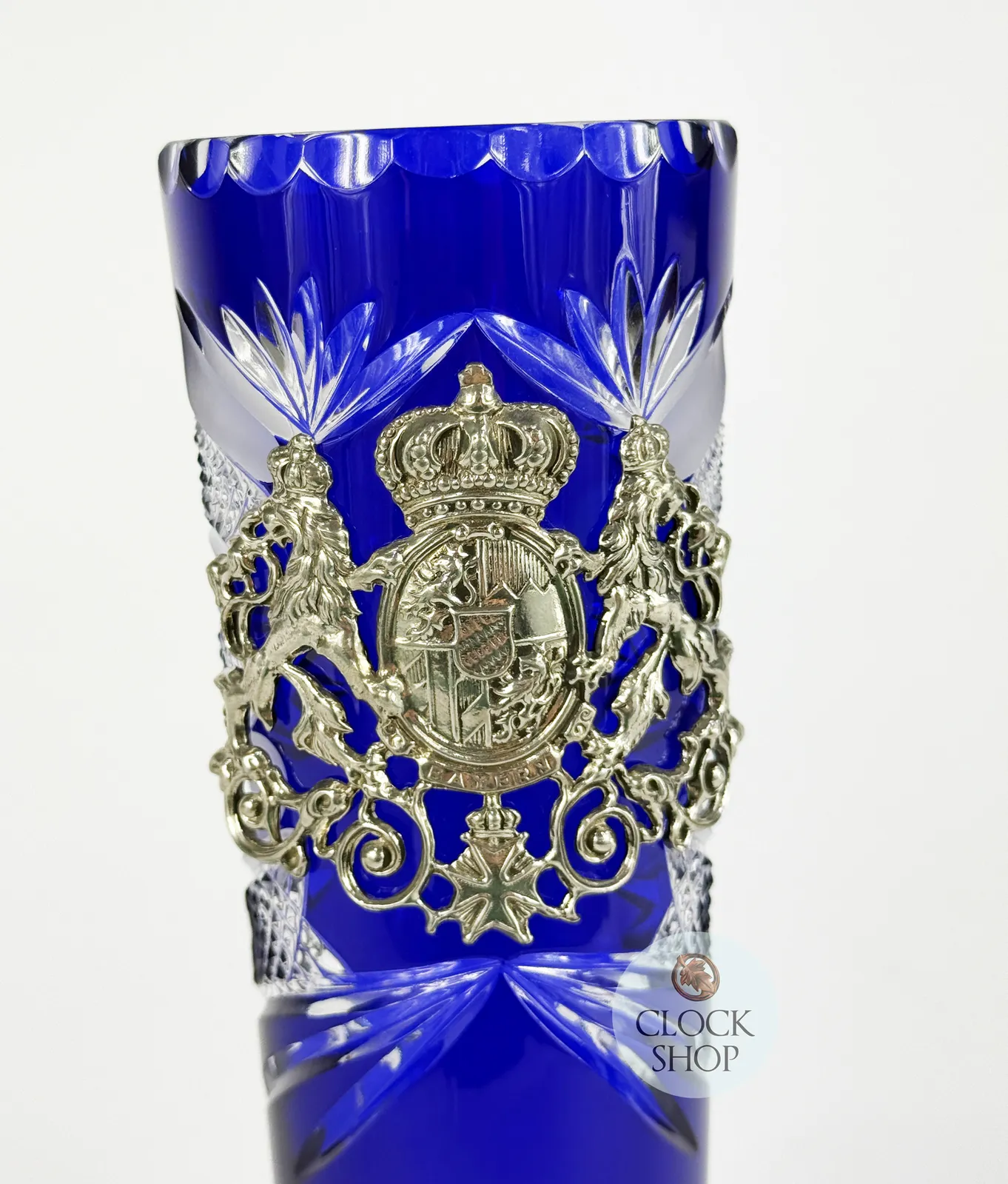 Lord Of Crystal Blue Glass Beer Cup with Bavaria Crest 0.5L By KING (Slight Lean) image