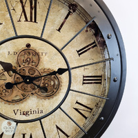 80cm Chester Black Moving Gear Wall Clock By COUNTRYFIELD image