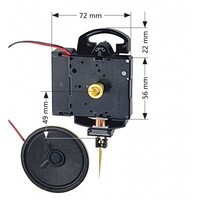 German Euroshaft Chiming Pendulum Step Clock Movement By UTS (21mm Shaft) image