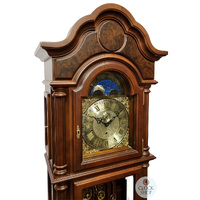 206cm Walnut Grandfather Clock with Tubular Bell Triple Chime & Moon Dial By AMS image