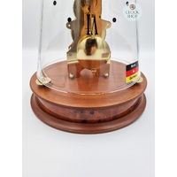 35cm Cherry Mechanical Skeleton Table Clock With Glass Dome & Bell Strike By HERMLE image