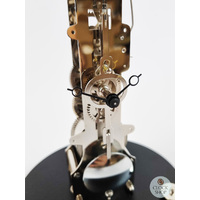 35cm Black Mechanical Skeleton Table Clock With Glass Dome & Bell Strike By HERMLE image