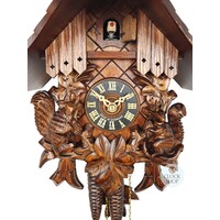 Squirrels 1 Day Mechanical Chalet Cuckoo Clock 28cm By HÖNES image