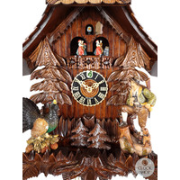 Hunter & Wood Grouse 8 Day Mechanical Chalet Cuckoo Clock With Dancers 50cm By HÖNES image