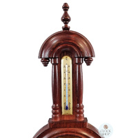 59cm Mahogany Old German Style Weather Station With Barometer Thermometer & Hygrometer By FISCHER image