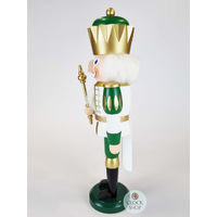 40cm White Green & Gold King Nutcracker By Seiffener image