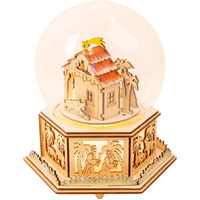 21cm Musical Snow Globe With LED & Nativity Scene (Silent Night) image