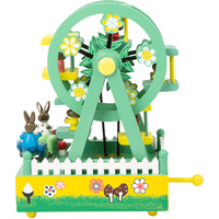 Green Ferris Wheel Music Box with Rabbits (Over The Rainbow) image