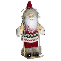 18cm Red & Green Knitted Santa Hanging Decoration- Assorted Designs image