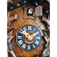 5 Leaf & Deer 1 Day Mechanical Carved Cuckoo Clock 42cm By ENGSTLER image