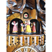 Birds & Leaves 8 Day Mechanical Carved Cuckoo Clock With Dancers 44cm By ENGSTLER image