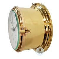 18cm Brass Ship's Bell Nautical Quartz Clock By HERMLE image