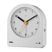 9.7cm White Analogue Alarm Clock By BRAUN image