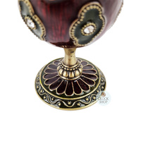 Burgundy Egg Shaped Music Box With Embellishments (Tchaikovsky- Swan Lake) image