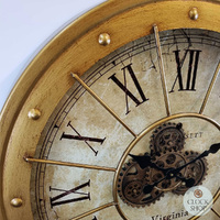 80cm Alford Gold Moving Gear Wall Clock By COUNTRYFIELD image