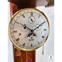 73cm Walnut 8 Day Mechanical Chiming Wall Clock With Curved Glass By AMS image