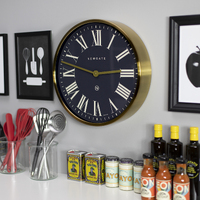 45cm Mr Butler Radial Brass Wall Clock By NEWGATE image
