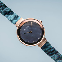 Classic Collection Blue Womens Watch With Milanese Strap By BERING image