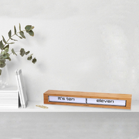 65cm Texttime Collection Bamboo Flip Wall Clock By CLOUDNOLA image