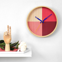 30cm Flor Collection Red Silent Wall Clock By CLOUDNOLA image