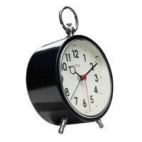 15cm Factory Collection Black Silent Analogue Alarm Clock By CLOUDNOLA image