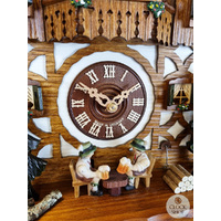 Beer Drinkers 8 Day Mechanical Chalet Cuckoo Clock With Dancers 34cm By SCHWER image