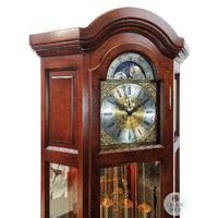 211cm Rich Walnut Grandfather Clock With Westminster Chime & Shelves image