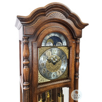 205cm Rustic Oak Grandfather Clock With Westminster Chime & Moon Dial image