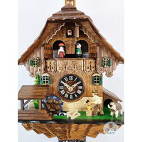Wood Chopper & Water Wheel Mechanical Chalet Cuckoo Clock With Bell Tower 35cm By ENGSTLER image