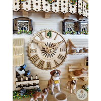 Farmer & Cow 8 Day Mechanical Chalet Cuckoo Clock With Alphorn 53cm By HÖNES image