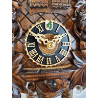 Birds & Leaves 1 Day Mechanical Carved Cuckoo Clock With Two Doors 23cm By HÖNES image