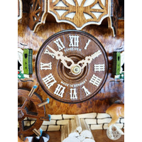 Deer & Water Wheel 1 Day Mechanical Chalet Cuckoo Clock 49cm By SCHNEIDER image