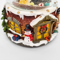 14.5cm Musical Snow Globe With Santa & Fireplace (Santa Claus Is Coming To Town) image