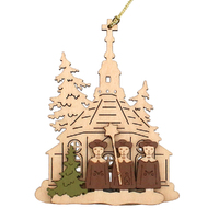 10cm Wooden 3D Laser Hanging Decoration- Assorted Designs image