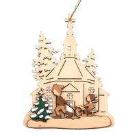 10cm Wooden 3D Hanging Decoration- Assorted Designs image