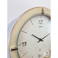 29cm Natural Round Wall Clock By AMS image
