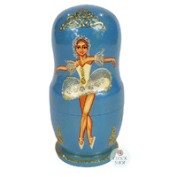 Ballerina Russian Dolls- Blue 11cm (Set Of 5) image