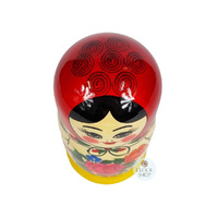 Semenov Russian Dolls- Red Scarf & Yellow Dress 16cm (Set Of 5) image