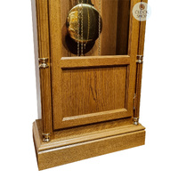 195cm Oak Grandfather Clock With Westminster Chime & Brass Accents By HERMLE image